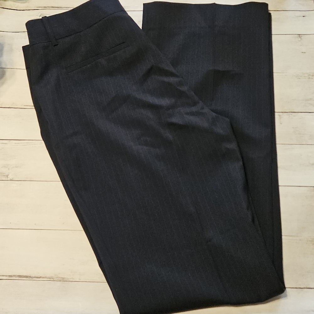 J Crew Black Pinstripe Dress Pant